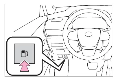 Opening the fuel tank cap